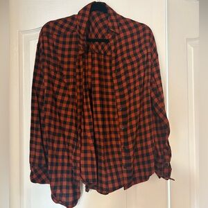 BP orange and Black Plaid Shirt flannel